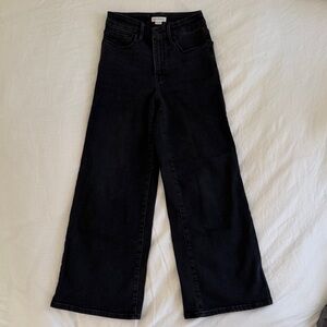 Good American Black Wide-Leg Jeans